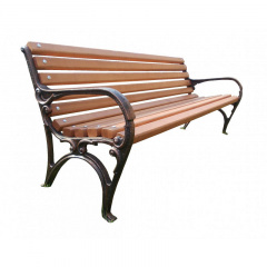 Деревянная скамейка Александрия 1650х700х780 мм садово-парковая деревянная на металлических ножках Миргород