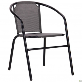 Металлический стул AMF Taco черный сидение-ткань темно-серого цвета для улицы