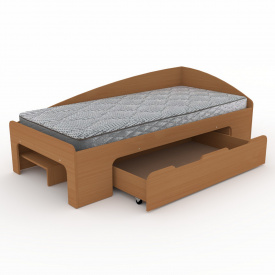 Одноместная кровать Компанит 90+1 с выкатным ящиком дсп Бук