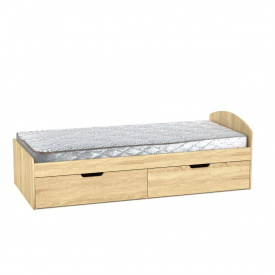 Кровать в детскую Компанит 90+2 односпальная 90х200 см дсп дуб-сонома с ящиками выкатными