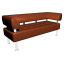 Офісний диванчик Тонус Sentenzo 140х60 см з підлокітниками коричневий кожзам Київ