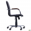 Офісне крісло АМФ Самба-RC чорне Хром на коліщатках з дерев'яними підлокітниками горіх Тернопіль