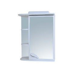 Шафа навісний дзеркальний для ванної кімнати БАЗИС 55 з підсвічуванням правий Пік Рівне