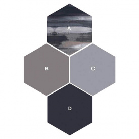 Дизайнерская ковровая плитка Halbmond Shape and Create - Hexagon 15214-A03