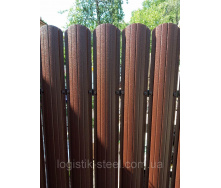 Забор двусторонний 0,45 мм мат коричневый (RAL 8017) (Италия)