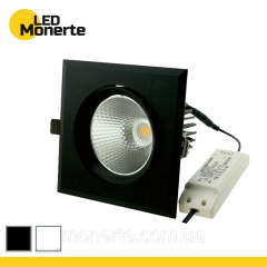 Поворотный врезной LED светильник 30W downlight черный Полтава