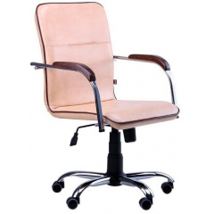 Офисное кресло руководителя Richman Самба Zeus Deluxe Coffee Milk Хром М1 Tilt Бежевое Ужгород