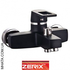 Змішувач для ванни короткий ніс Zerix Z3030-6 Black Euro Chr-009 Харків