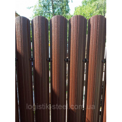 Забор двусторонний 0,45 мм мат коричневый (RAL 8017) (Италия) Вишневое