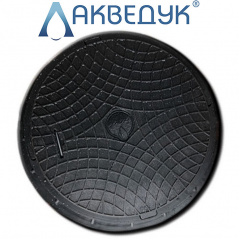Смотровой канализационный люк полимерный Акведук черный до 1 т 560/730 Приморск