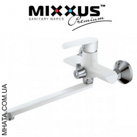 Смеситель для ванны длинный нос Mixxus Colorado White EURO (Chr-006)