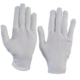 Перчатки нейлоновые с точкой (белые) (12/600 шт) ПТ-4871