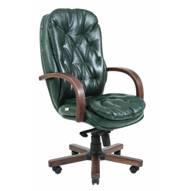 Офисное Кресло Руководителя Richman Венеция Мадрас Green India Wood М3 MultiBlock Зеленое
