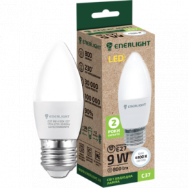 Лампа свічка LED ENERLIGHT С37 9Вт 4100К E27
