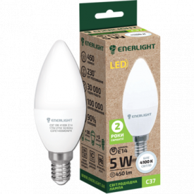 Лампа свічка LED ENERLIGHT С37 5Вт 4100К E14