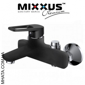Змішувач для ванни короткий ніс Mixxus Nevada Black Euro перемикання на кнопці Chr-009