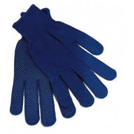 Перчатки нейлоновые с точкой (синие) (12/600 шт) ПТ-3293