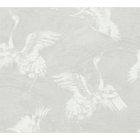 Виниловые обои на флизелиновой основе A.S.Creation Linen Style 36631-1 Серый-Белый