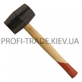 HT-0236 Киянка гумова 350 г 55 мм чорна гума дерев'яна ручка