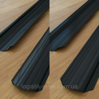 Штакетник двухсторонний 0,45 мм глянец черный (RAL 9005) (Корея)