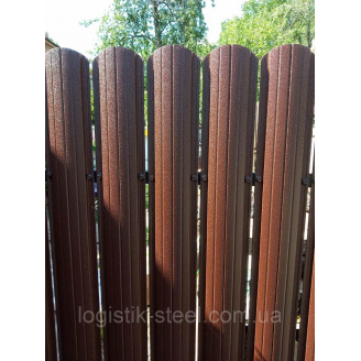 Забор двусторонний 0,45 мм мат коричневый (RAL 8017) (Италия)