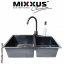 Кухонная мойка Mixxus SET 7843 D-220x1.0-PVD-BLACK (со смесителем, диспенсером, сушкой в комплекте) Запоріжжя