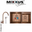Кухонная мойка Mixxus SET 7843 D-220x1.0-PVD-BRONZE (со смесителем, диспенсером, сушкой в комплекте) Оріхів