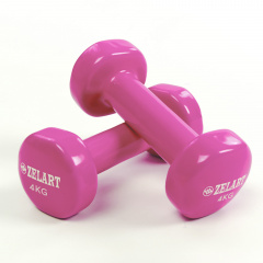 Гантели planeta-sport для фитнеса с виниловым покрытием Zelart Beauty 2 x 4 кг TA-5225-4 Фиолетовый Ворожба