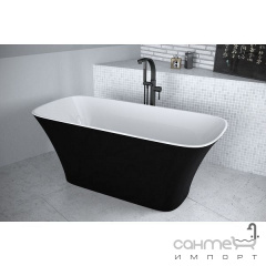 Отдельностоящая ванна с сифоном Besco Assos 160x70 Black&White Ромни