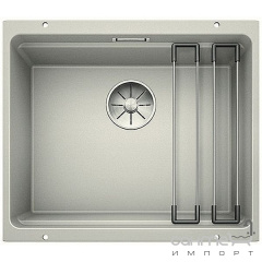 Гранитная кухонная мойка Blanco Etagon 500-U Silgranit с подставкой из нержавеющей стали 521841 зеркальная полировка Ровно