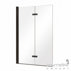 Шторка для ванны Besco Lumix 100x140 прозрачное стекло/профиль черный Ясногородка