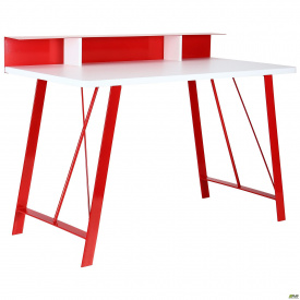 Компьютерный стол Mayakovsky красный/белый