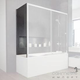 Шторка для ванны боковая Besco Duo Slide II 70x150 закаленное прозрачное стекло