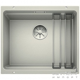 Гранитная кухонная мойка Blanco Etagon 500-U Silgranit с подставкой из нержавеющей стали 521841 зеркальная полировка