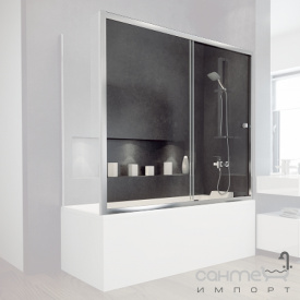 Шторка для ванны раздвижная Besco Duo Slide II 150x150 закаленное прозрачное стекло