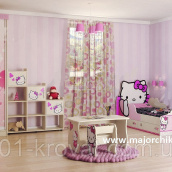 Детская комната Hello Kitty Кровать шкаф стол стул комод стеллаж