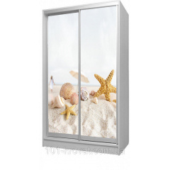 Шкаф купе двухдверный детский 120х180х60 Море пляж песок морские звезды Киев