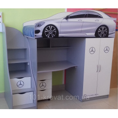 Кровать машина чердак машинка Мерседес со столом и шкафом Ужгород