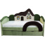 Детская кровать с бортиком Ribeka Домик + матрас Зеленый (09K078) Тячів