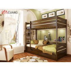 Двухъярусная кровать Estella Дует 90х200 см деревянная темный орех-101 з бука Чернігів