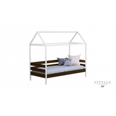 Детская кровать Estella Амми 80х190 см с домиком деревянная цвет-101 орех темный Николаев