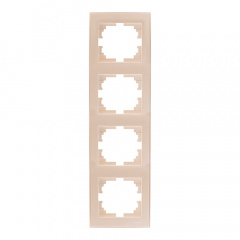 Рамка 4-ная вертикальная жемчужно-белый перламутр с боковой вставкой RAIN Lezard 703-3030-154 Чернігів