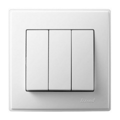 3-клавішний вимикач Lezard LESYA 10A Білий (705-0202-109) Рівне