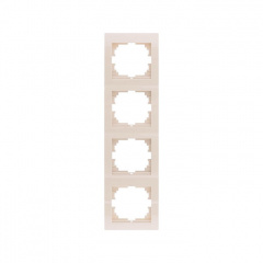 Четверная рамка Lezard Deriy вертикальная Кремовая (702-0300-154) Сарны