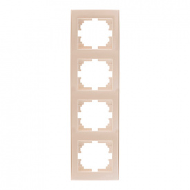 Рамка 4-ная вертикальная жемчужно-белый перламутр с боковой вставкой RAIN Lezard 703-3030-154