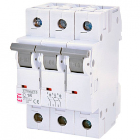 Автоматичний вимикач ETI ETIMAT 6 3 P 16A Тип C (2145516)