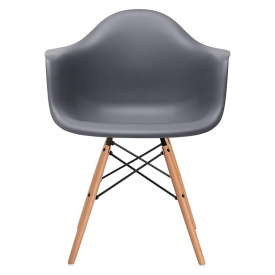 Кресло SDM Тауэр Вуд ножки деревянные/пластик Темно-серый (hub_RNKS44759)