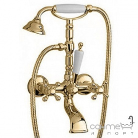 Змішувач для ванни з ручним душем Bugnatese Revival 400 CRDO хром/золото
