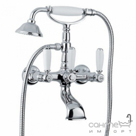 Змішувач для ванни з душовою лійкою Bugnatese Revival Uni REVBR400U ceram fiora бронза ручка кераміка з декором