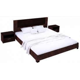 Кровать Мебель Сервис Вероника с 2-мя тумбочками и ламелями 160х200 см Макасар + Венге темный (psg_UK-6415014)
